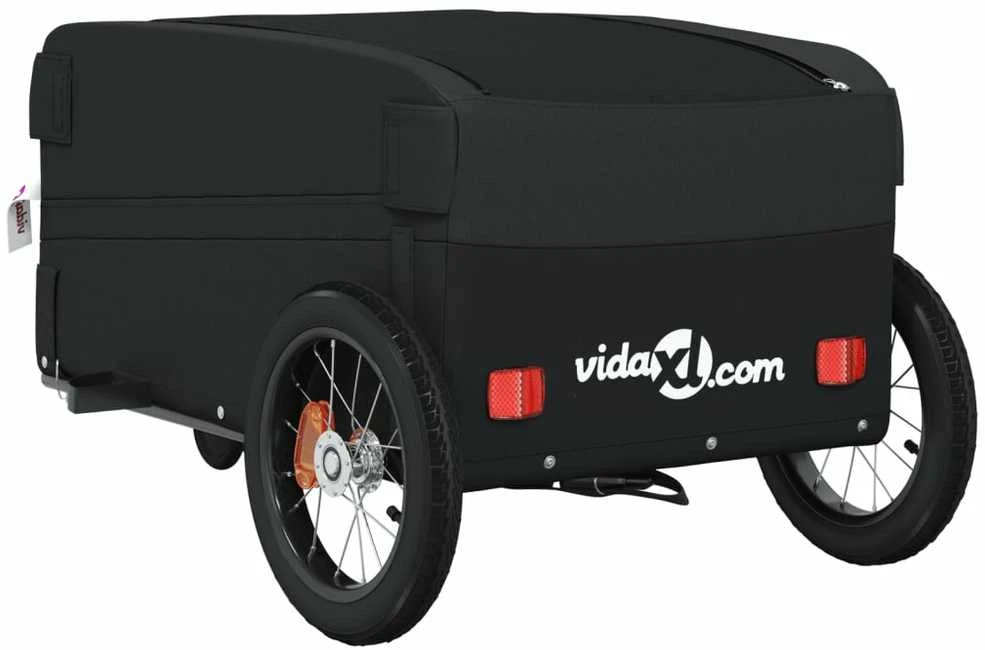 Dviračio priekaba, juodos spalvos, 30kg, geležis