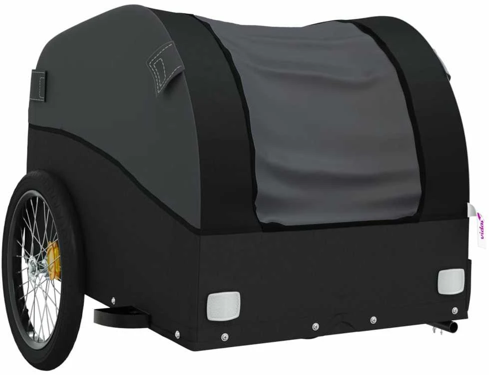 Dviračio priekaba, juodos spalvos, 30kg, geležis