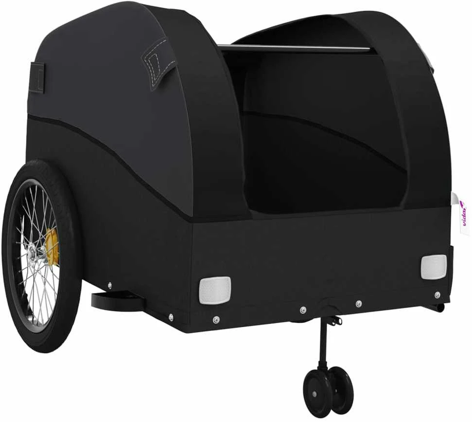 Dviračio priekaba, juodos spalvos, 45kg, geležis