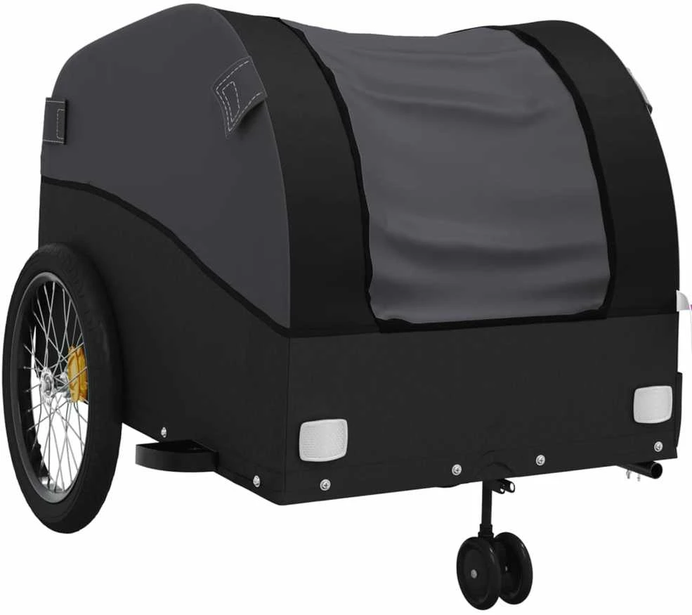 Dviračio priekaba, juodos spalvos, 45kg, geležis