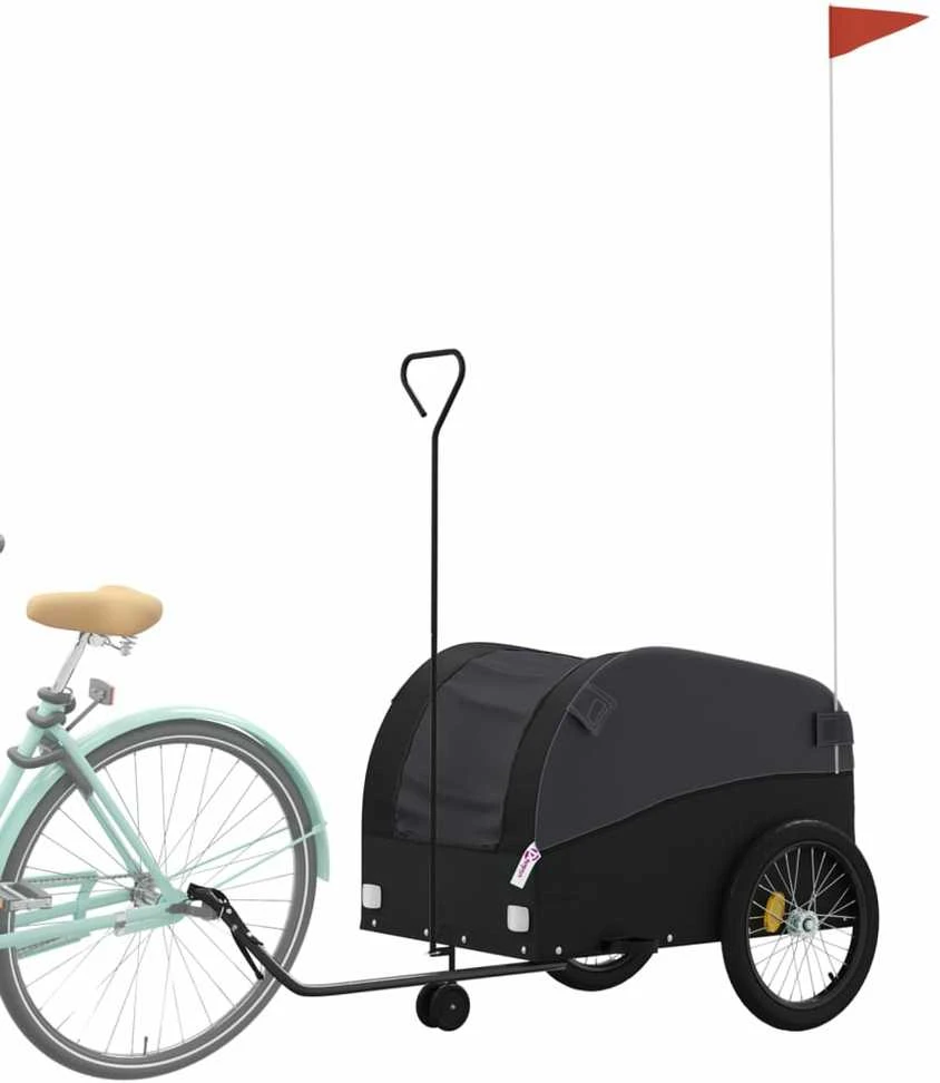 Dviračio priekaba, juodos spalvos, 45kg, geležis