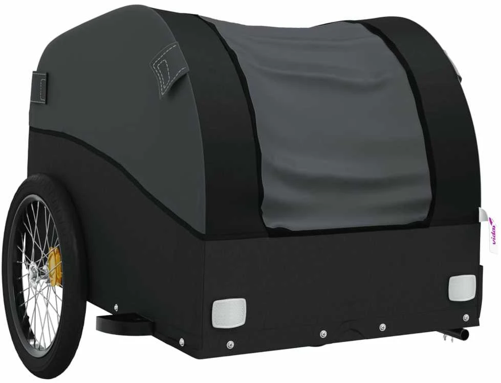 Dviračio priekaba, juodos spalvos, 45kg, geležis