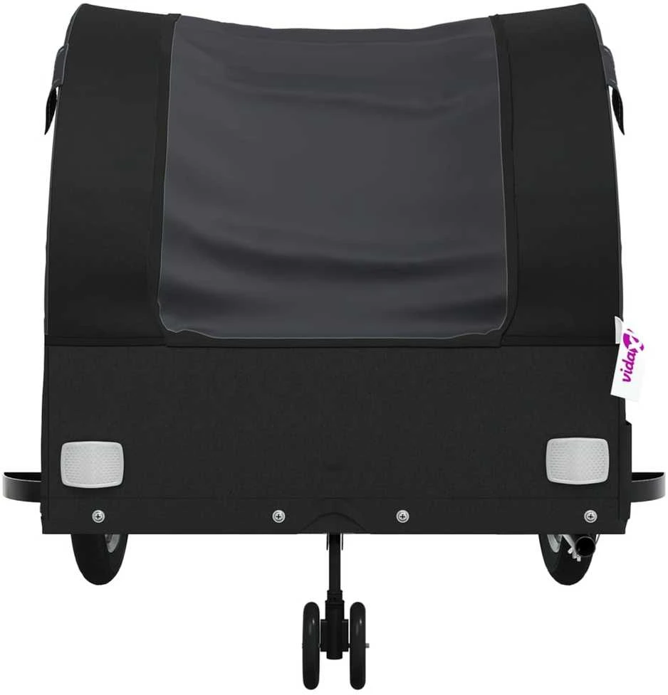 Dviračio priekaba, juodos spalvos, 45kg, geležis