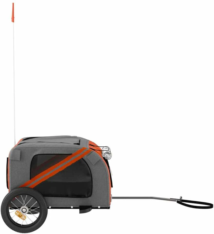 Dviračio priekaba augintiniams, oranžinė/pilka, audinys/geležis