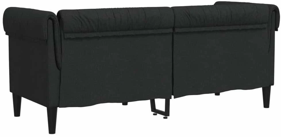 Dvivietė chesterfield sofa, juodos spalvos, audinys