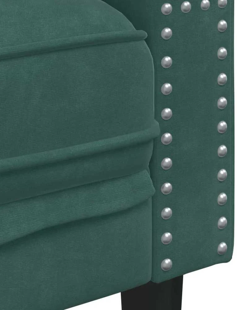 Dvivietė chesterfield sofa su pagalvėlėmis, žalia, aksomas