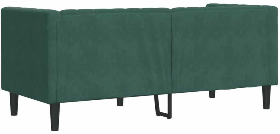Dvivietė chesterfield sofa su pagalvėlėmis, žalia, aksomas