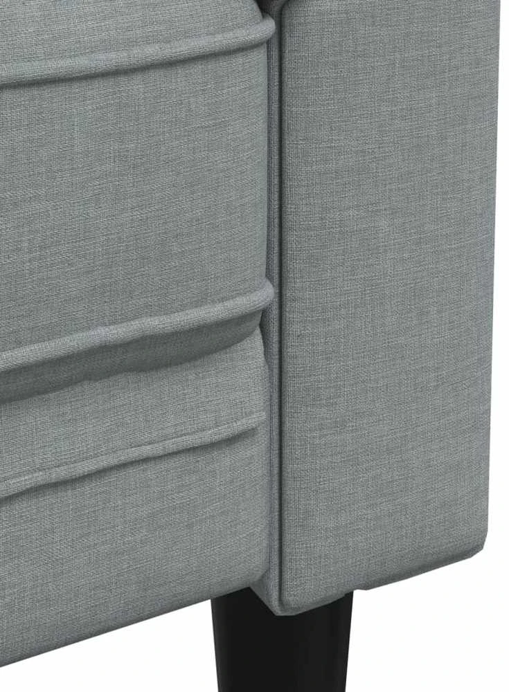 Dvivietė chesterfield sofa, šviesiai pilkos spalvos, audinys