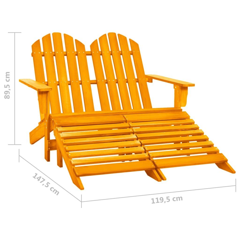 Dvivietė sodo Adirondack kėdė ir otomanė, oranžinė, eglė
