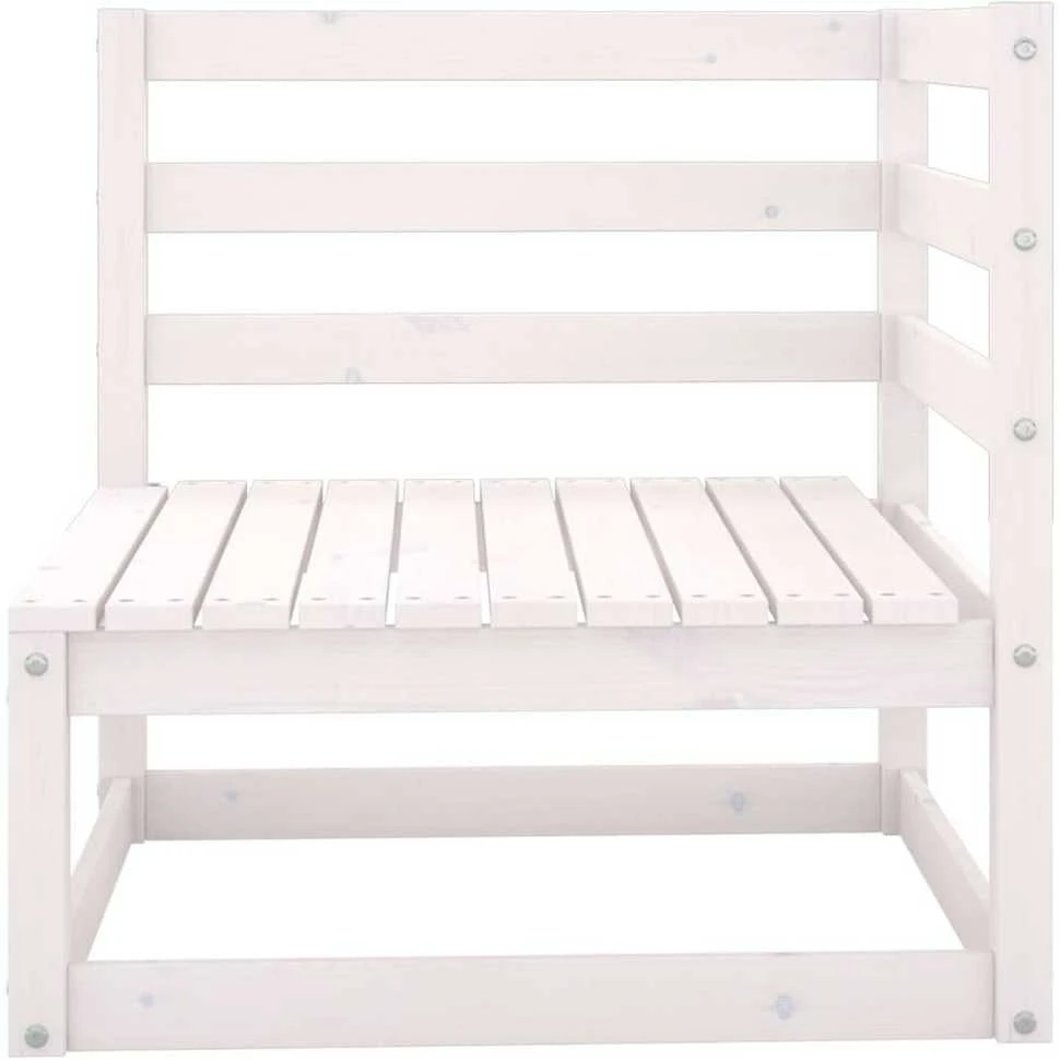 Dvivietė sodo sofa, baltos spalvos, pušies medienos masyvas