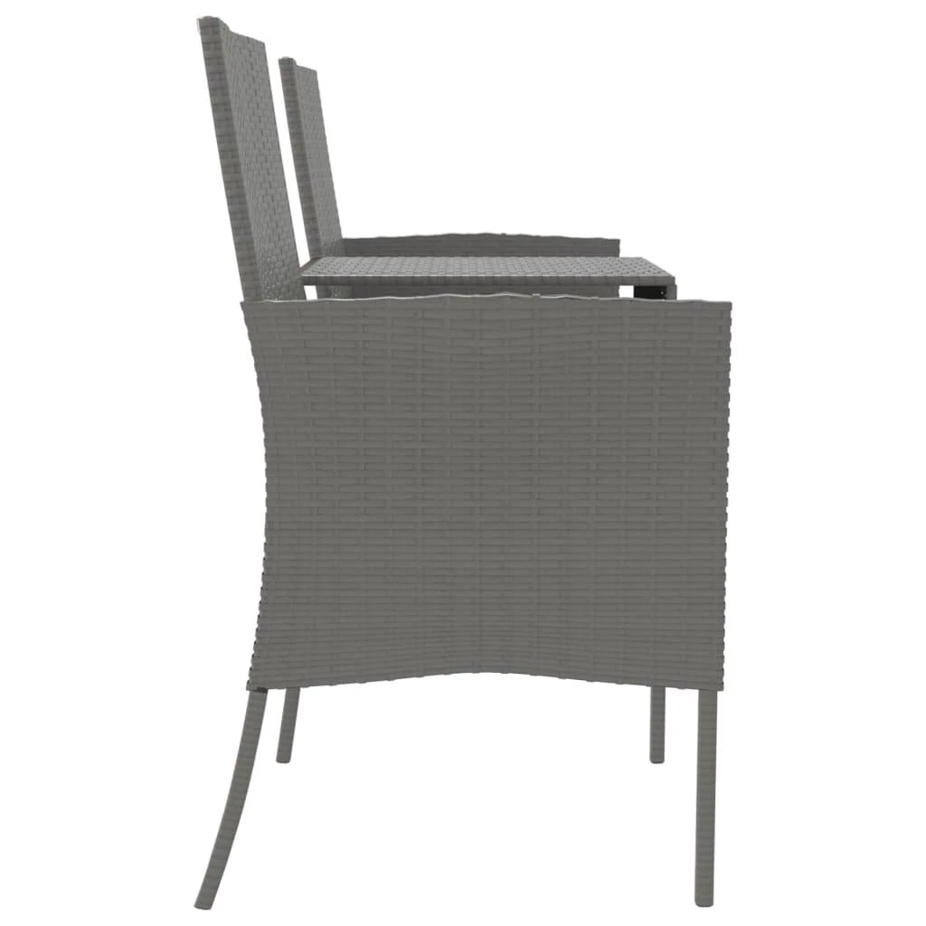 Lauko baldų komplektas Dvivietė sodo sofa su arbatos staliuku, antracito, poliratanas