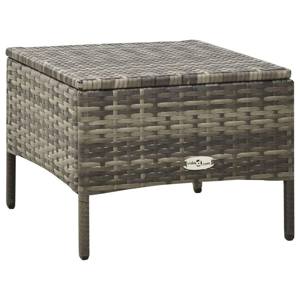 Lauko baldų komplektas Dvivietė sodo sofa su arbatos staliuku, pilka, poliratanas