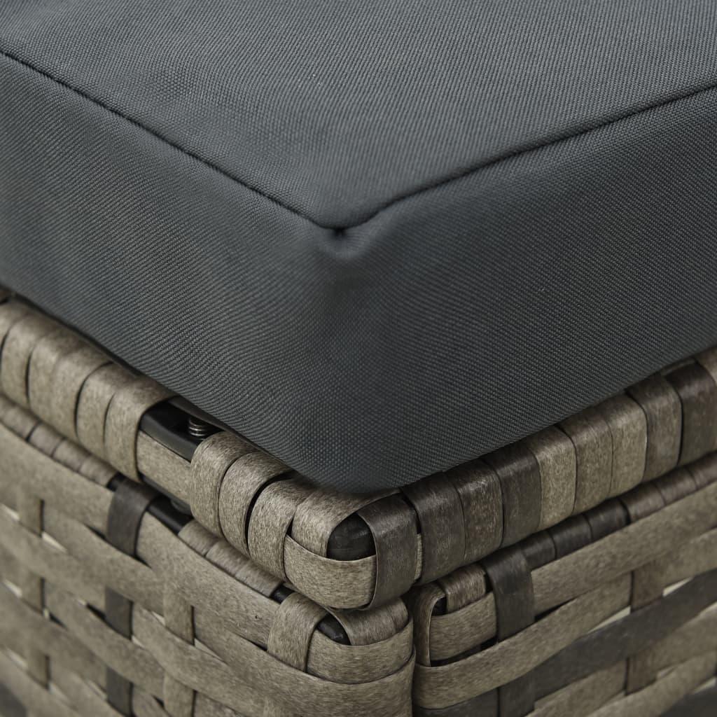 Lauko baldų komplektas Dvivietė sodo sofa su arbatos staliuku, pilka, poliratanas