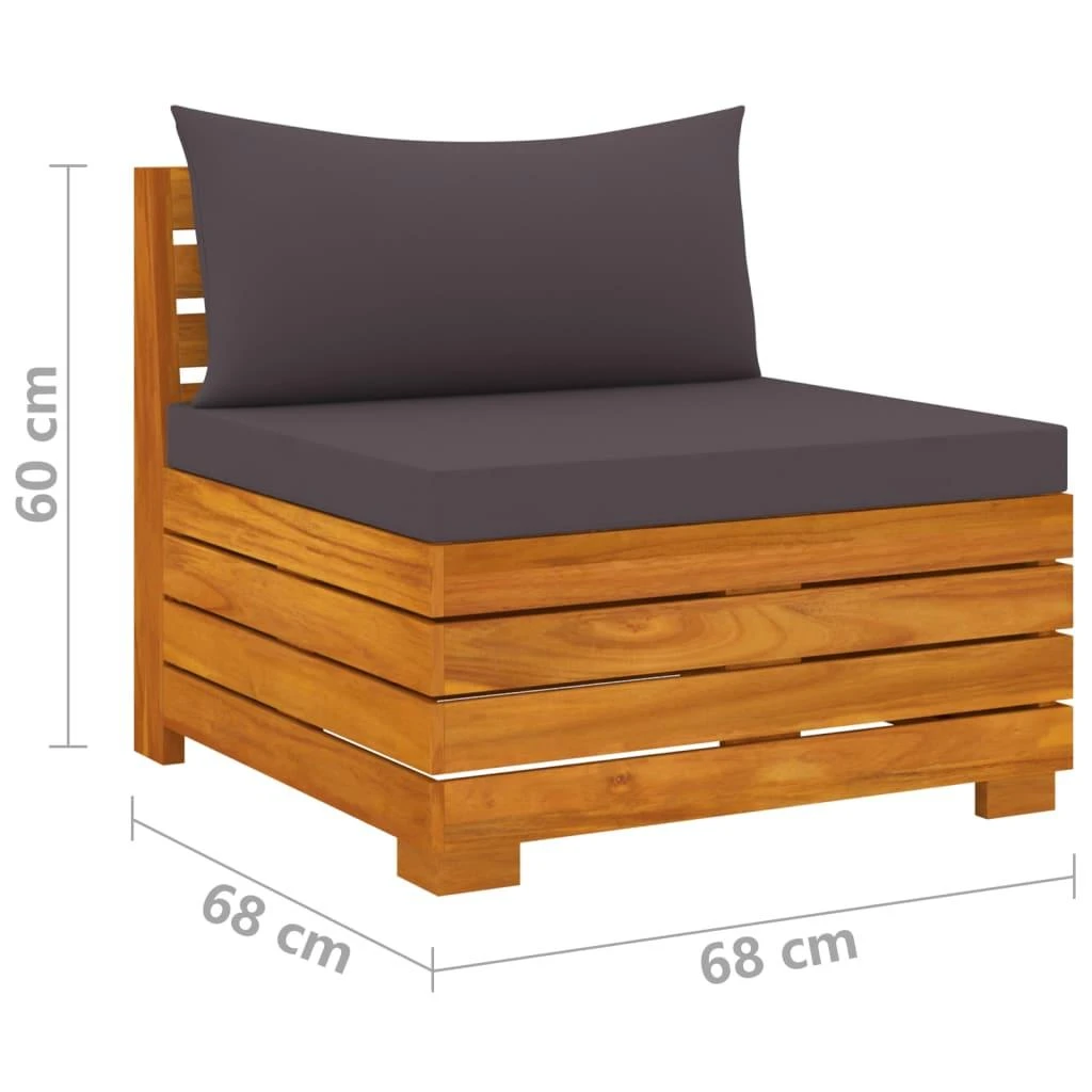 Dvivietė sodo sofa su pagalvėlėmis, akacijos medienos masyvas
