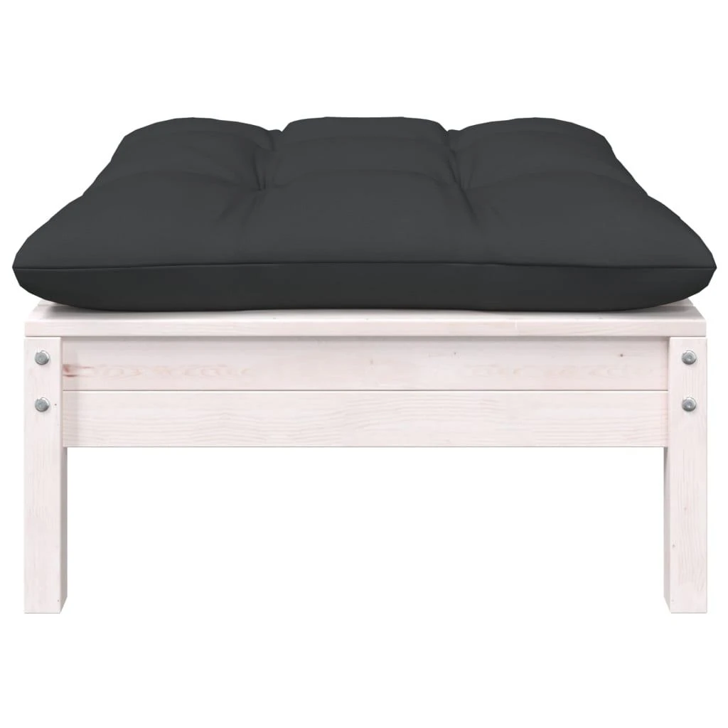 Dvivietė sodo sofa su pagalvėlėmis, balta, pušies masyvas