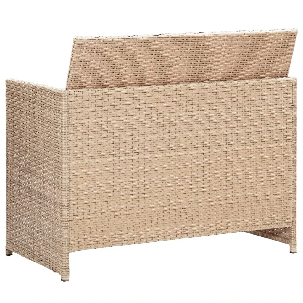 Dvivietė sodo sofa su pagalvėlėmis, kreminė, poliratanas