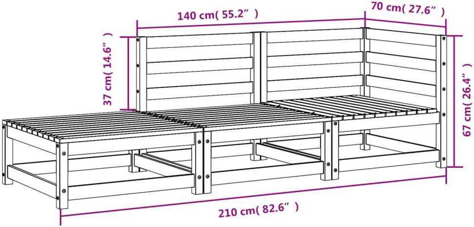Dvivietė sodo sofa su pakoja, douglas eglės medienos masyvas