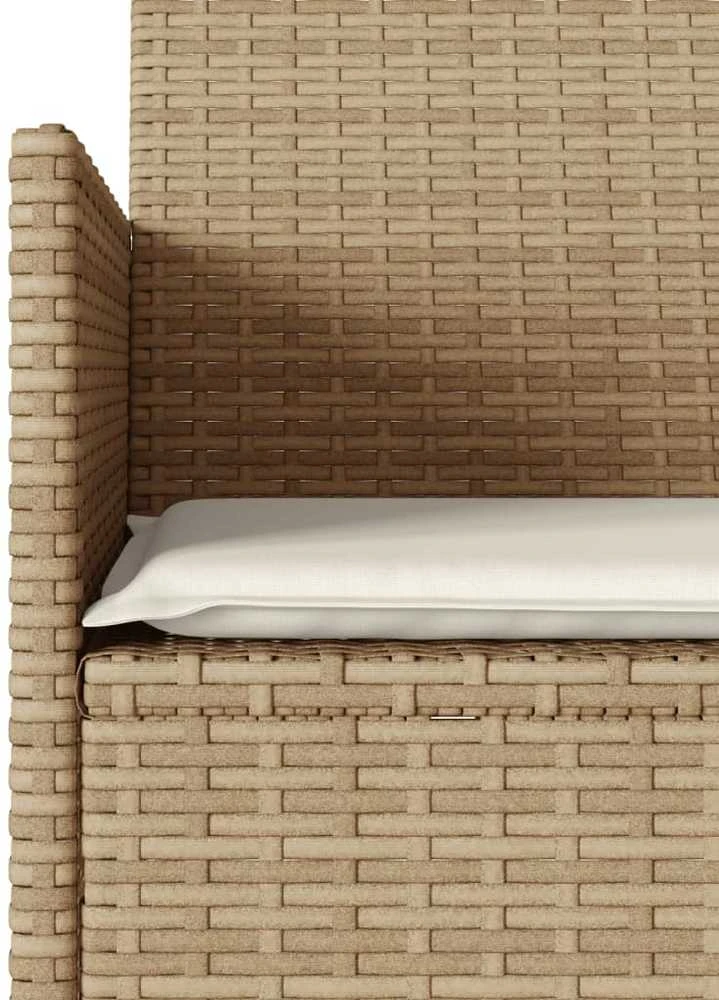 Dvivietė sodo sofa su staliuku ir pagalvėlėmis, smėlio spalvos