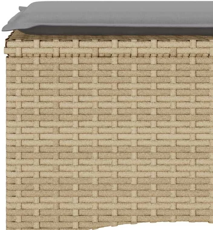 Dvivietė sodo sofa su staliuku/taburetėmis, smėlio, poliratanas