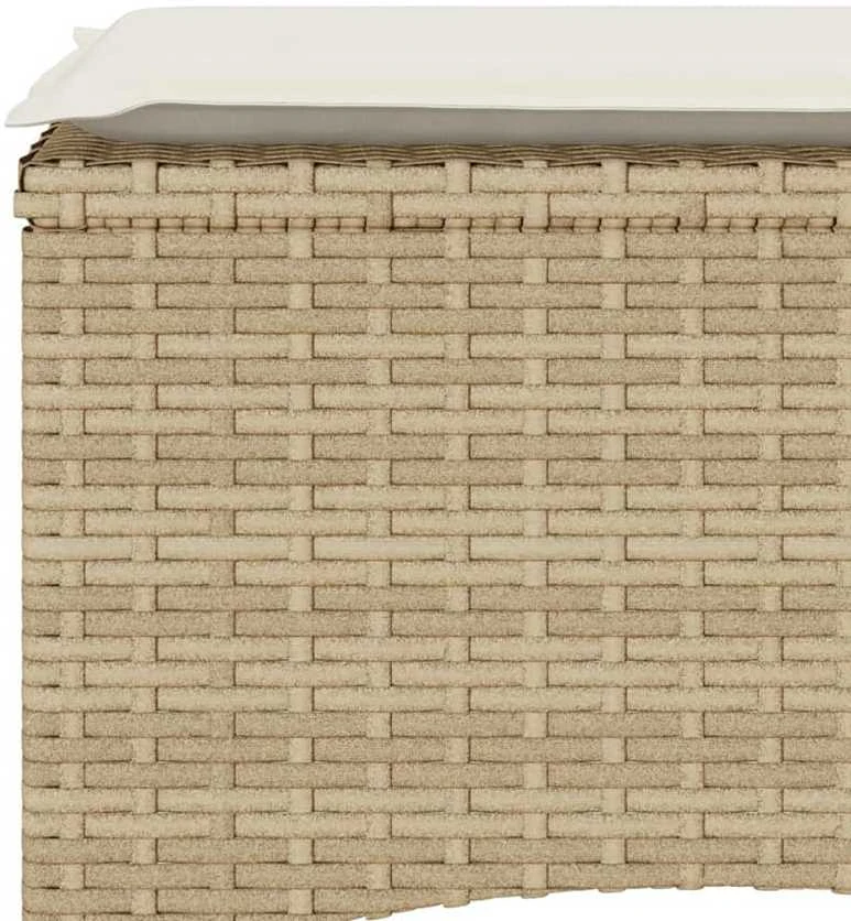 Dvivietė sodo sofa su staliuku/taburetėmis, smėlio, poliratanas