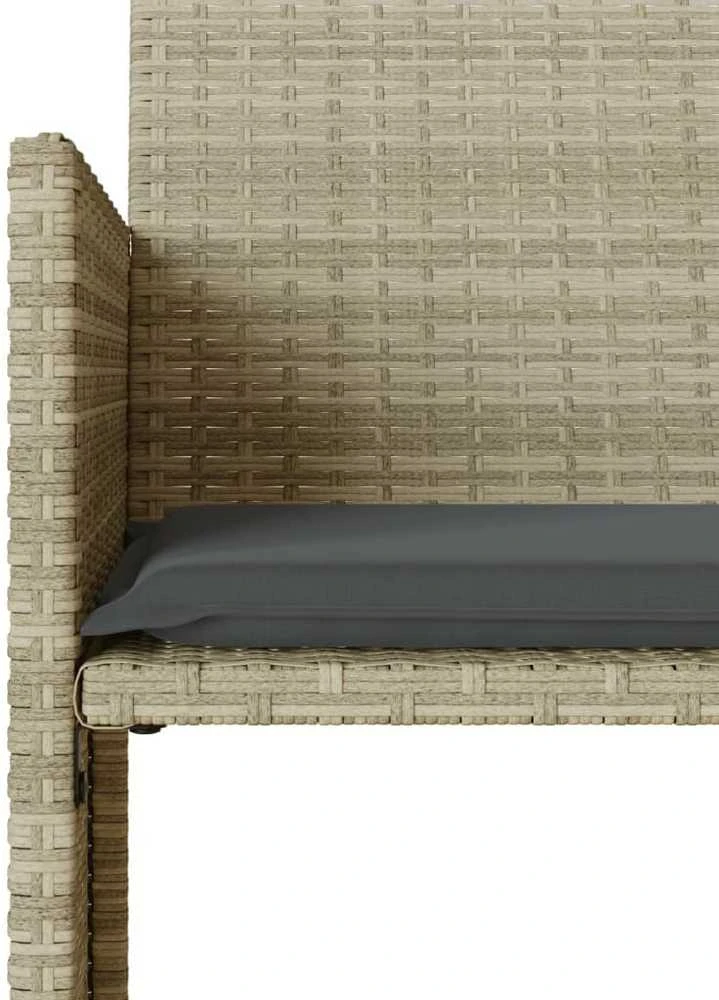Dvivietė sodo sofa su staliuku/taburetėmis, pilka, poliratanas