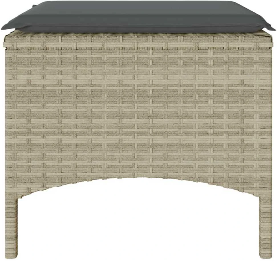 Dvivietė sodo sofa su staliuku/taburetėmis, pilka, poliratanas