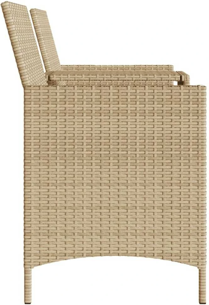 Dvivietė sodo sofa su staliuku/taburetėmis, smėlio, poliratanas