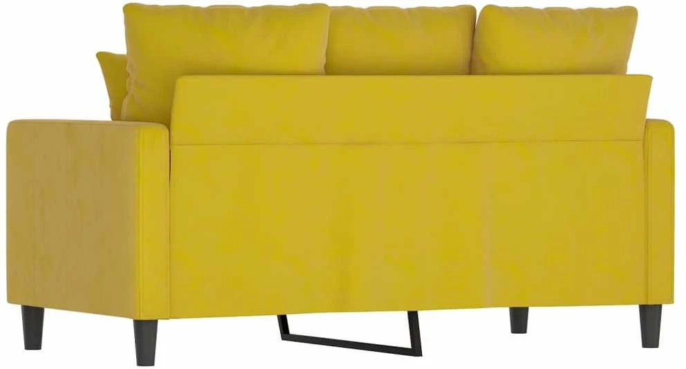 Dvivietė sofa, geltonos spalvos, 120cm, aksomas