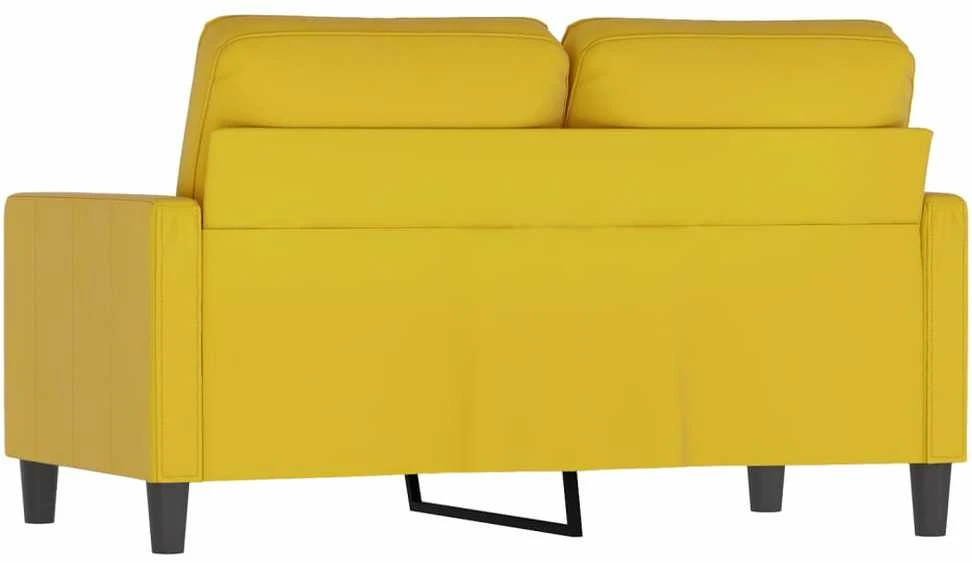 Dvivietė sofa, geltonos spalvos, 120cm, aksomas