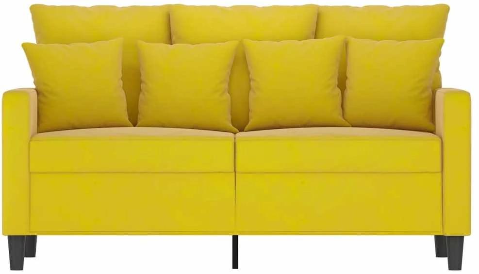 Dvivietė sofa, geltonos spalvos, 120cm, aksomas