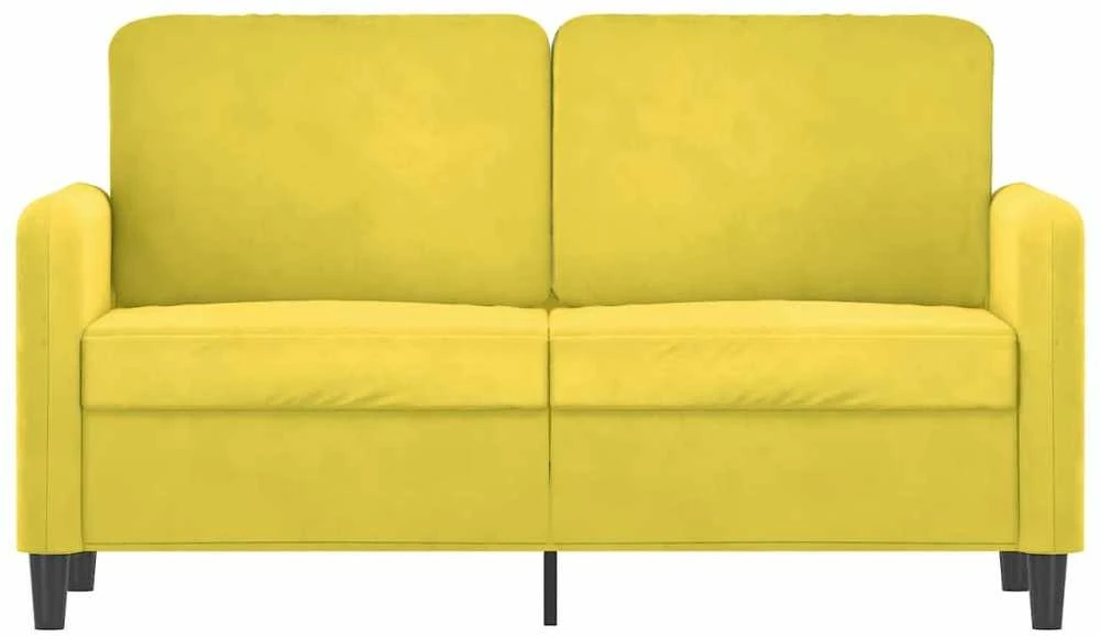 Dvivietė sofa, geltonos spalvos, 120cm, aksomas