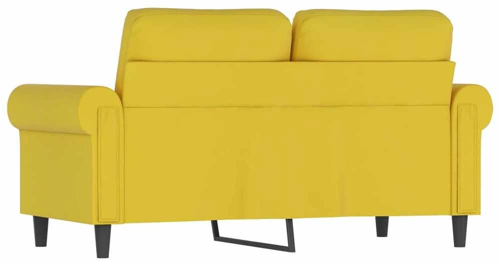 Dvivietė sofa, geltonos spalvos, 120cm, aksomas