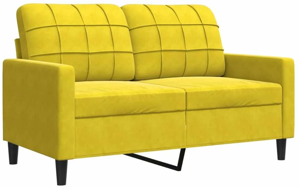 Dvivietė sofa, geltonos spalvos, 120cm, aksomas