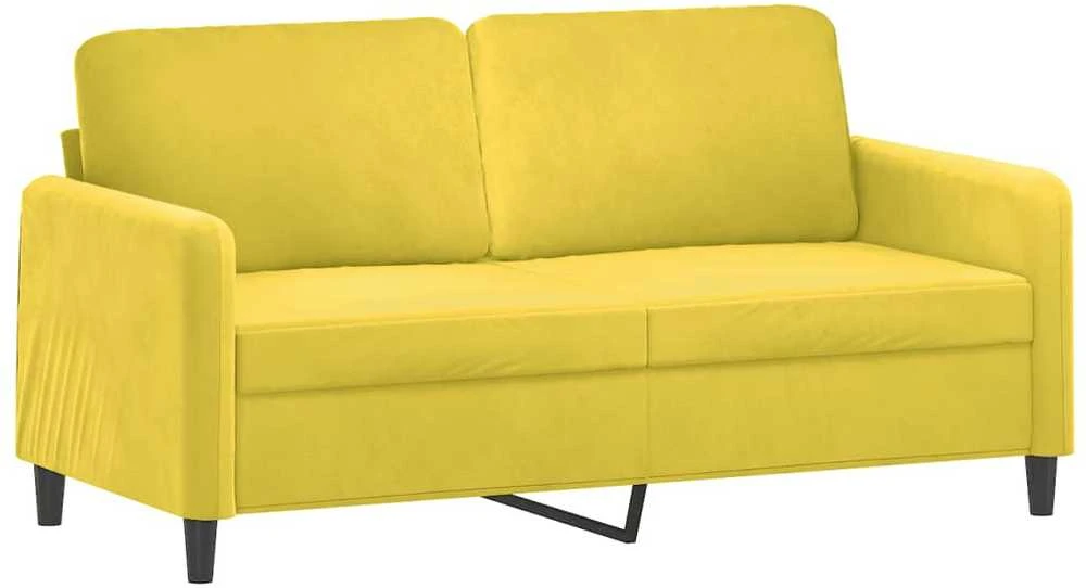 Dvivietė sofa, geltonos spalvos, 140cm, aksomas