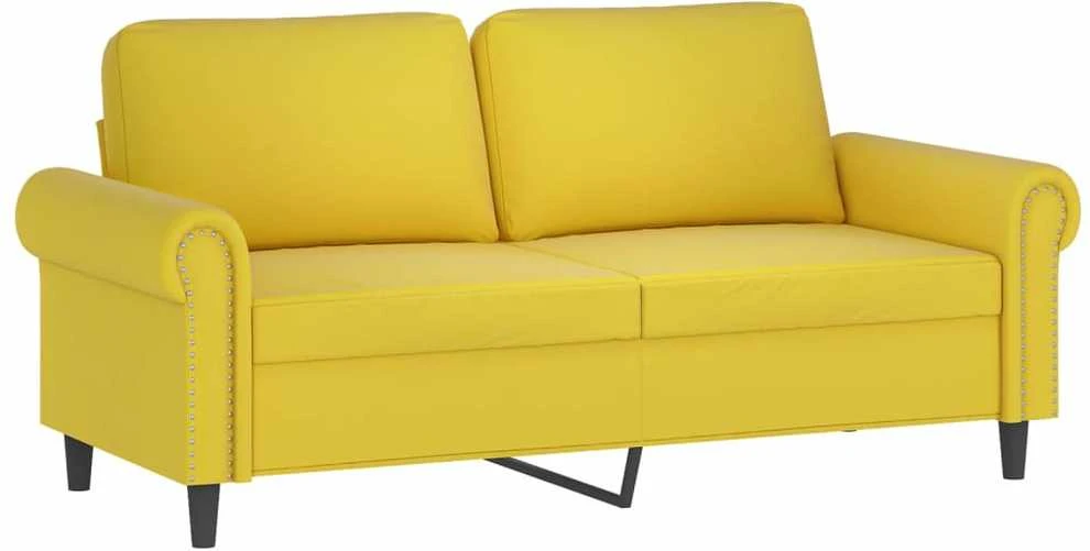 Dvivietė sofa, geltonos spalvos, 140cm, aksomas