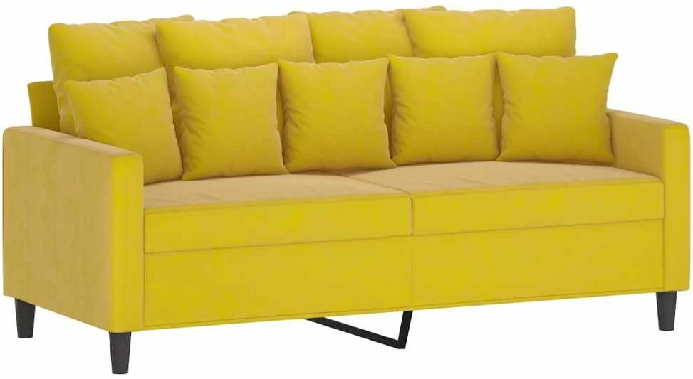 Dvivietė sofa, geltonos spalvos, 140cm, aksomas