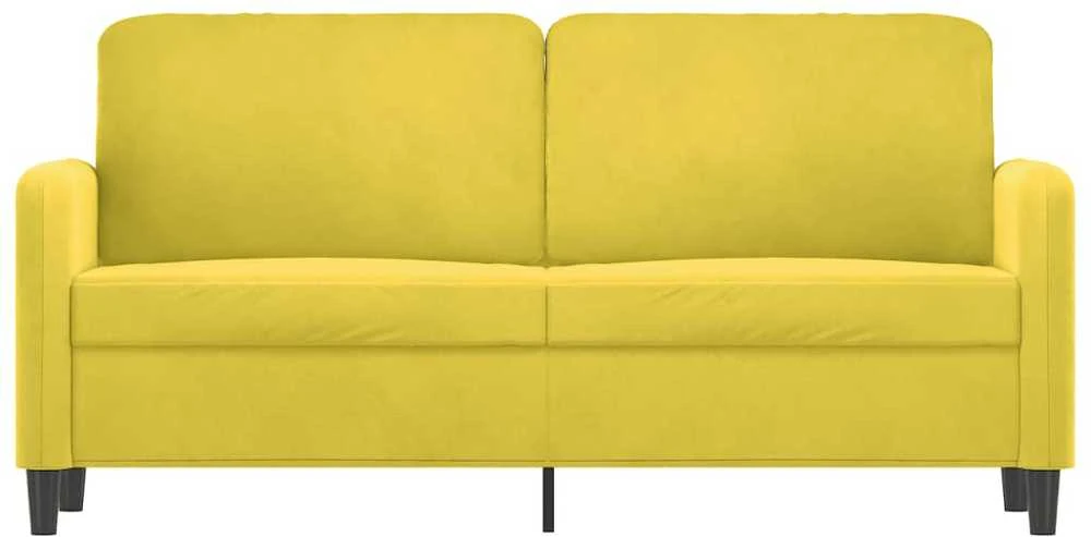 Dvivietė sofa, geltonos spalvos, 140cm, aksomas