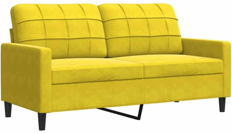 Dvivietė sofa, geltonos spalvos, 140cm, aksomas