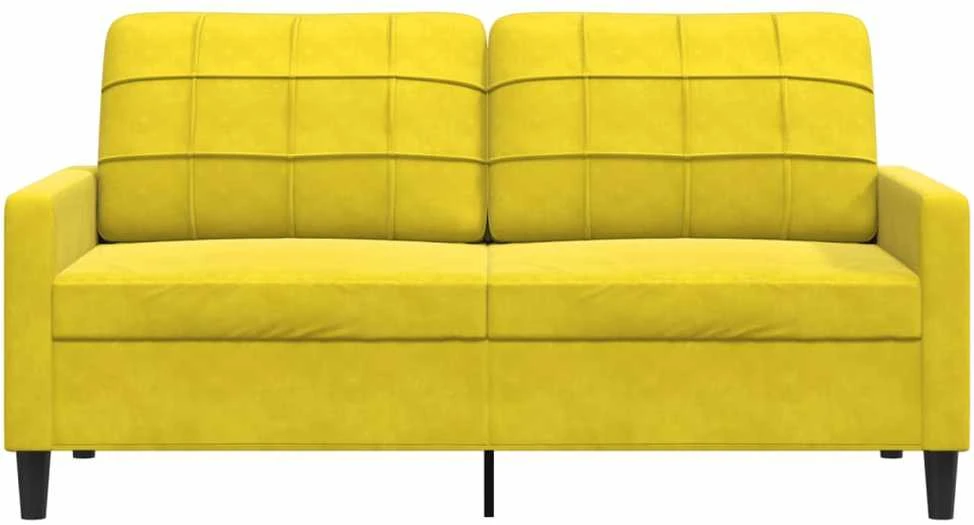Dvivietė sofa, geltonos spalvos, 140cm, aksomas