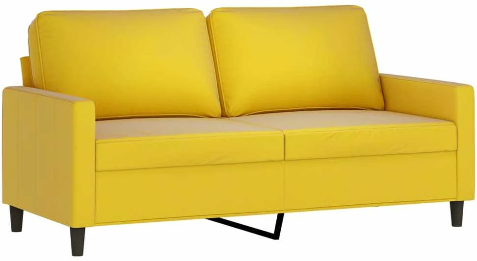 Dvivietė sofa, geltonos spalvos, 140cm, aksomas