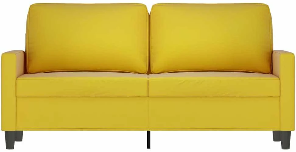 Dvivietė sofa, geltonos spalvos, 140cm, aksomas