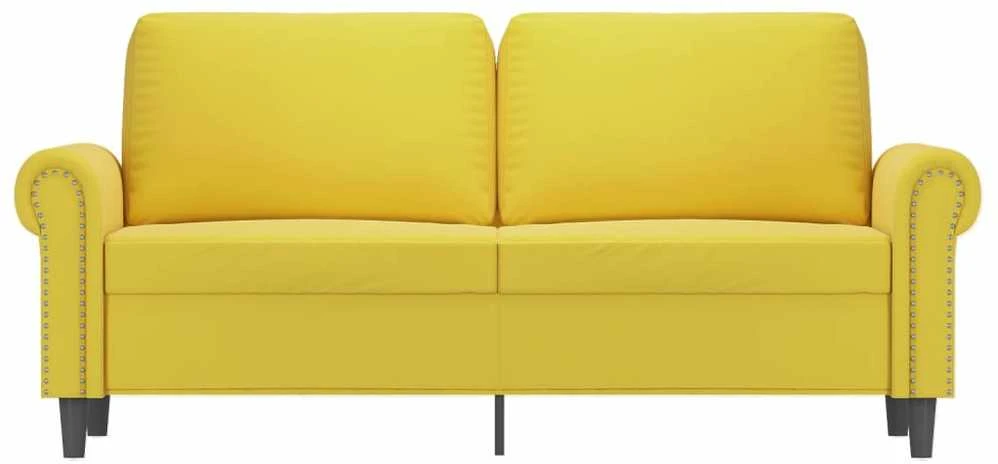 Dvivietė sofa, geltonos spalvos, 140cm, aksomas
