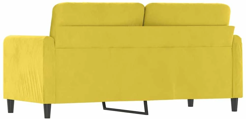 Dvivietė sofa, geltonos spalvos, 140cm, aksomas