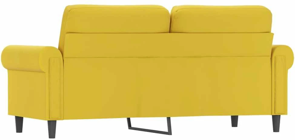 Dvivietė sofa, geltonos spalvos, 140cm, aksomas