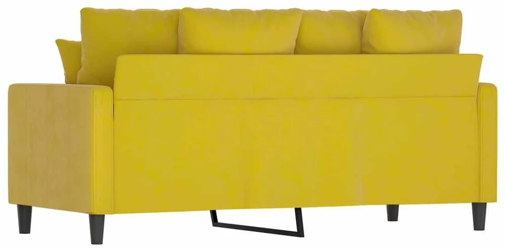 Dvivietė sofa, geltonos spalvos, 140cm, aksomas