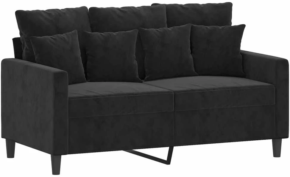 Dvivietė sofa, juodos spalvos, 120cm, aksomas