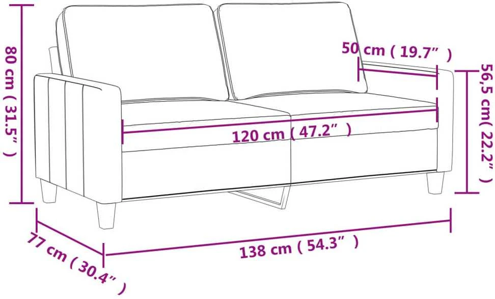 Dvivietė sofa, juodos spalvos, 120cm, aksomas
