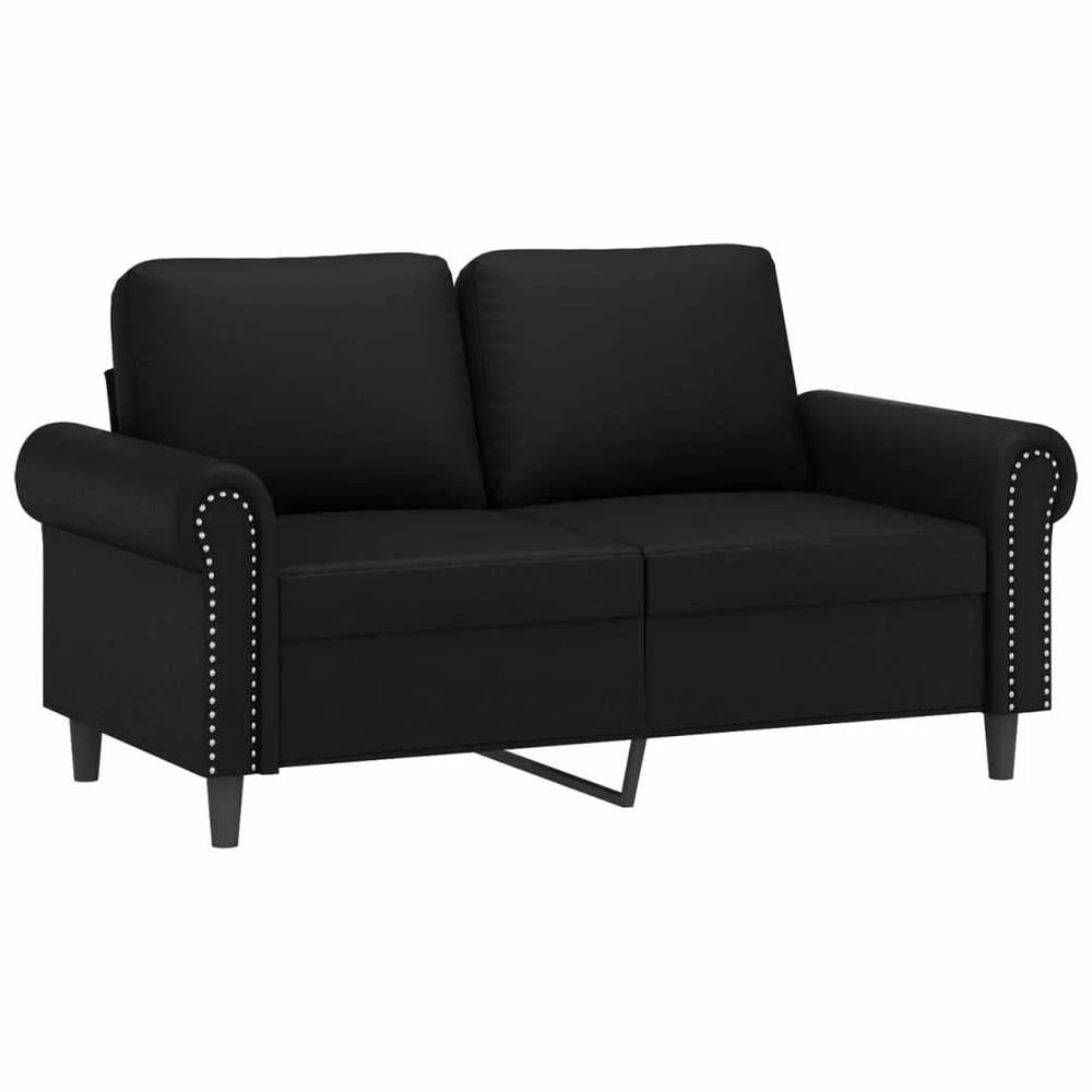 Dvivietė sofa, juodos spalvos, 120cm, dirbtinė oda
