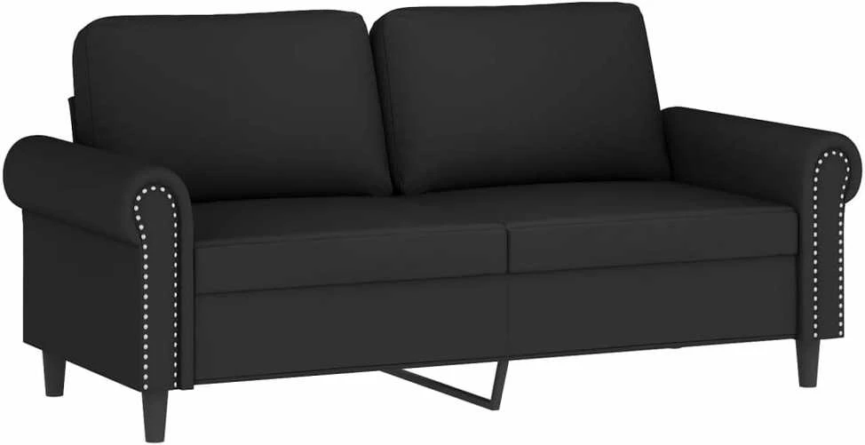 Dvivietė sofa, juodos spalvos, 140cm, aksomas
