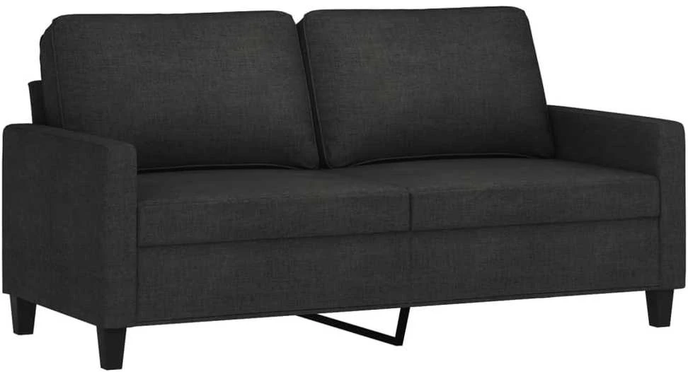 Dvivietė sofa, juodos spalvos, 140cm, audinys